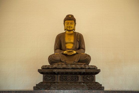 Serene Buddha sculpture in meditation pose