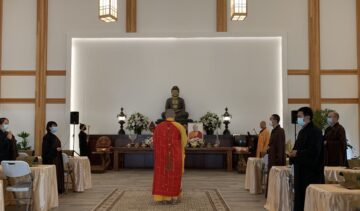 Monks gathered for a ritual