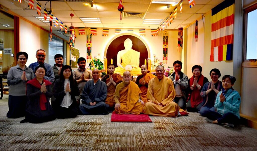 People gathered for Buddhist ceremony