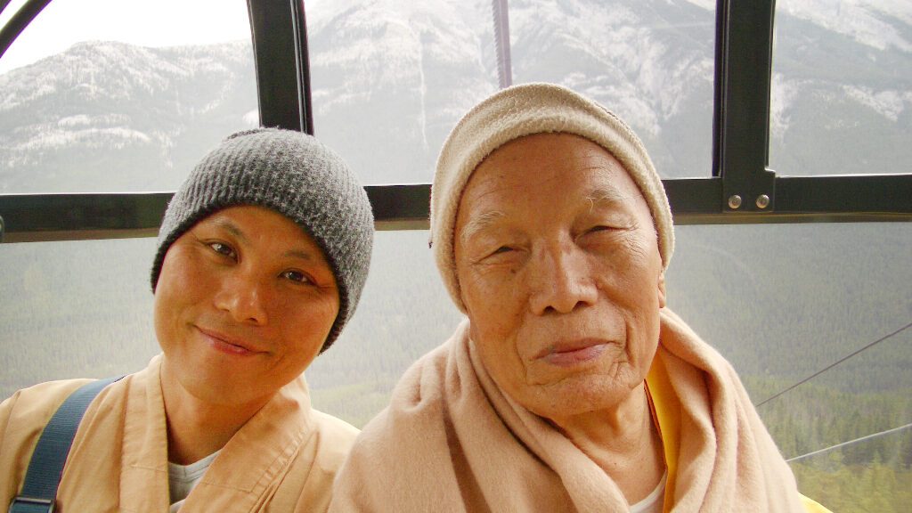 Smiling duo in winter hats